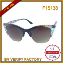 F15138 Femme demi-trame lunettes de soleil